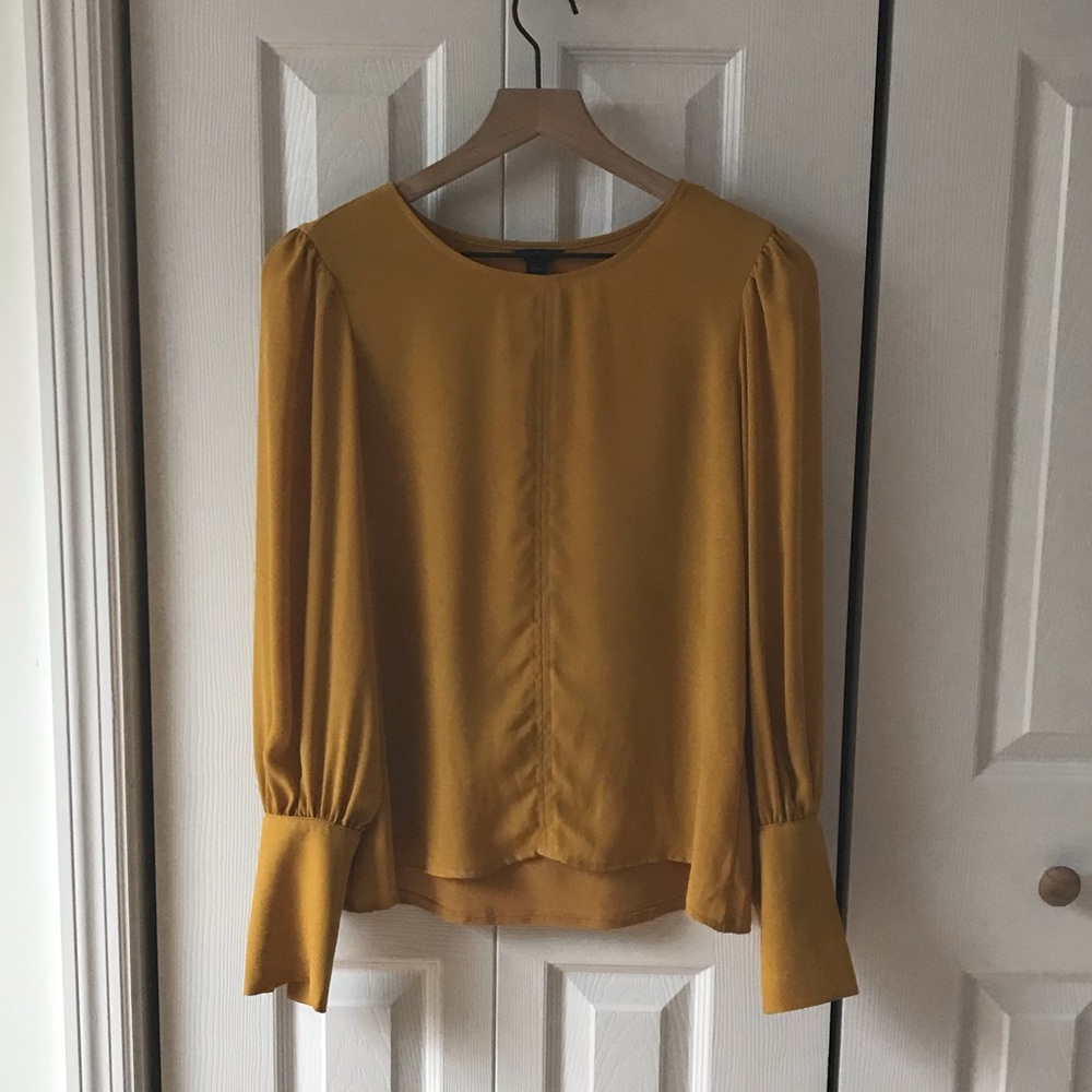 Ann Taylor Golden Yellow Puff Sleeve Top